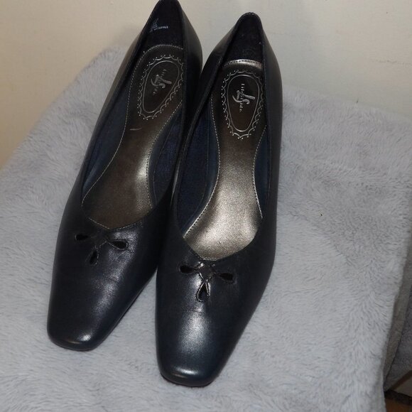 Life Stride Dark Tone Chunk Heel Square Toe Loafer / Pump Sz 9M - Picture 1 of 6